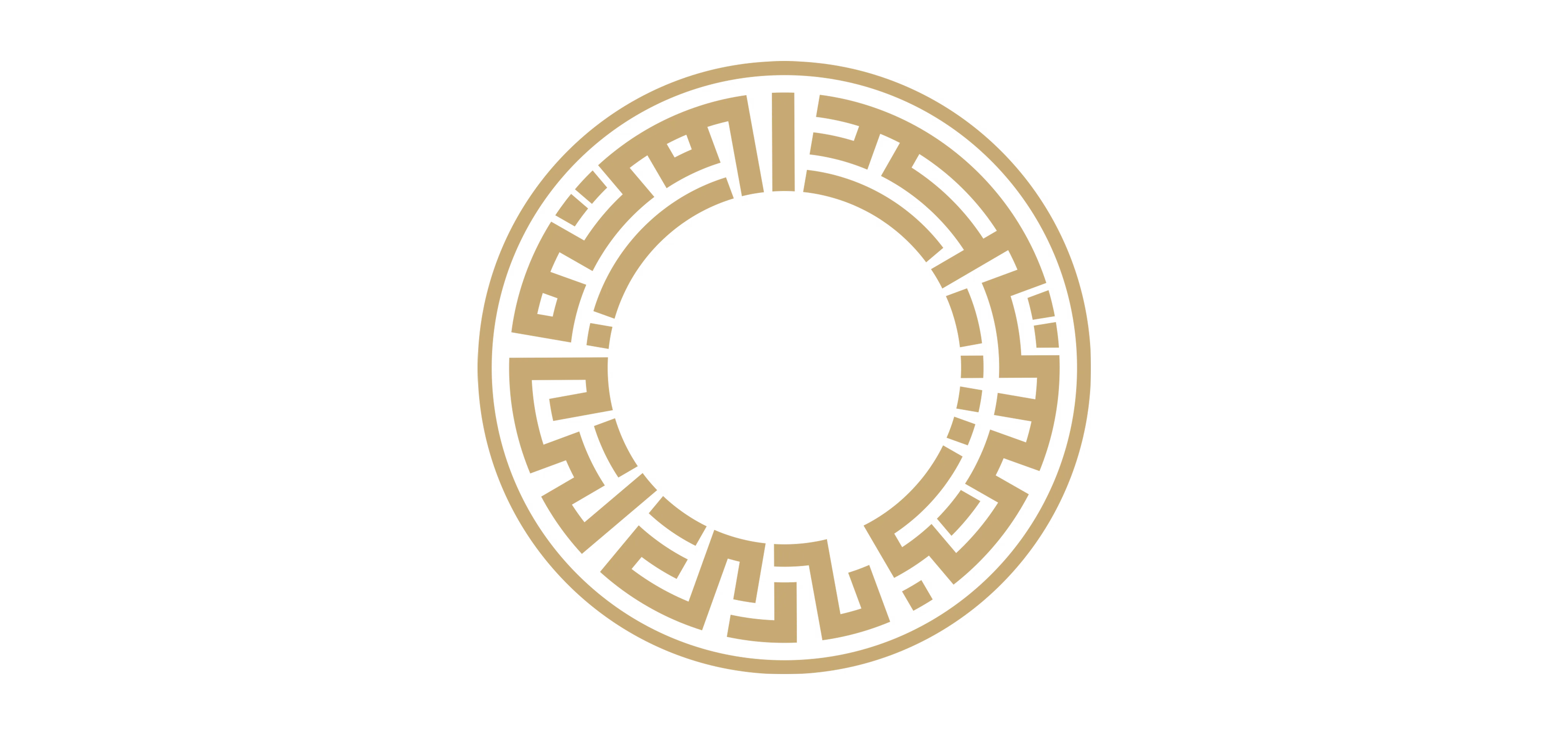 A gold medallion of square Kufic calligraphy, the Barikly mark